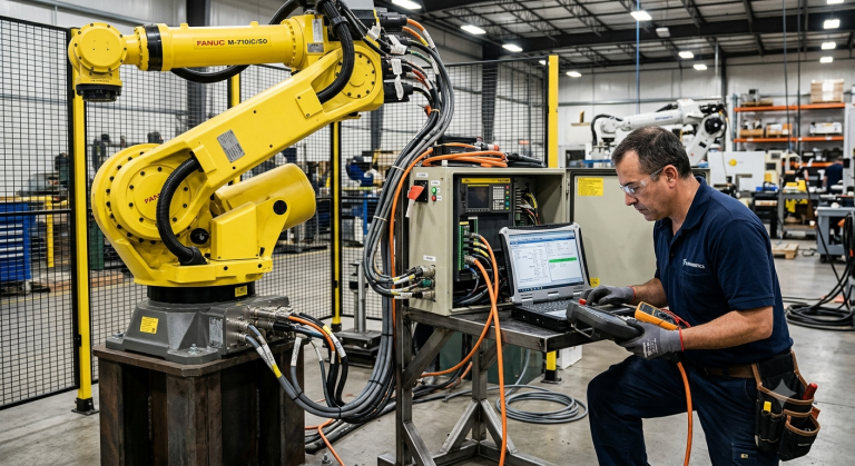Robot para alimentar máquinas CNC: conozca qué factores técnicos determinan su compatibilidad con tornos y centros de mecanizado.